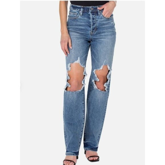 NEW Earnest Sewn Distressed Parker 90's full length Jean Size 31 Button Fly - Picture 2 of 10